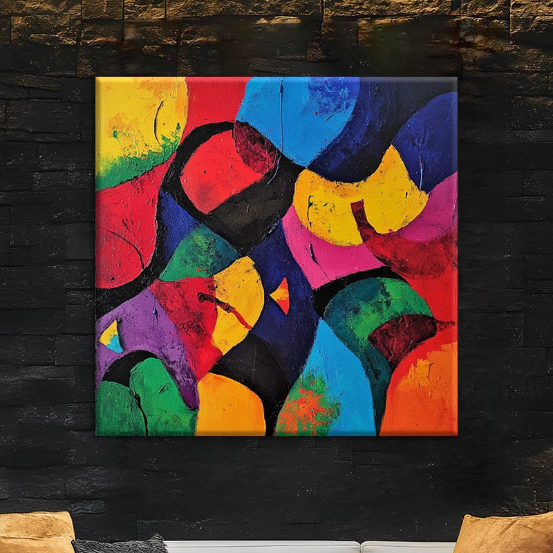 Kleurrijk Abstract Canvas — Handgeschilderd | Velvet Crown