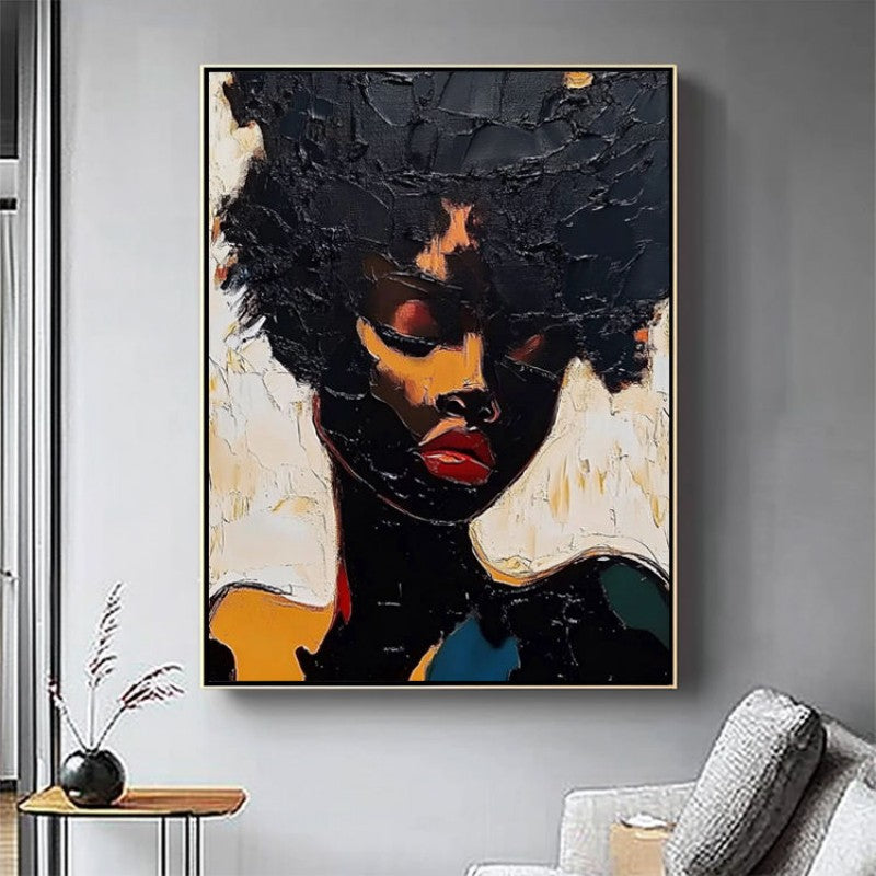 Afrikaanse Vrouw — Abstract Graffiti Canvas | Velvet Crown