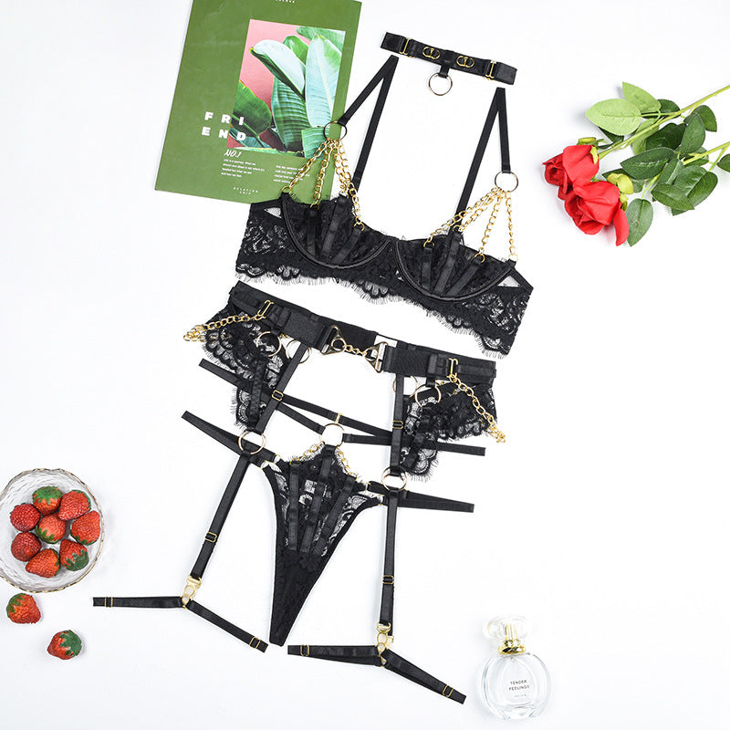 Lace Hollow Push-Up Lingerie Set — 5-Delig | Velvet Crown