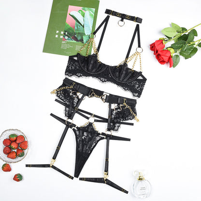Lace Hollow Push-Up Lingerie Set — 5-Delig | Velvet Crown