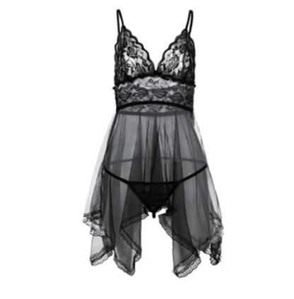 Front Slit Lace Nightdress — Velvet Nights Collection