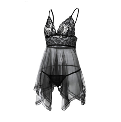 Front Slit Lace Nightdress — Velvet Nights Collection