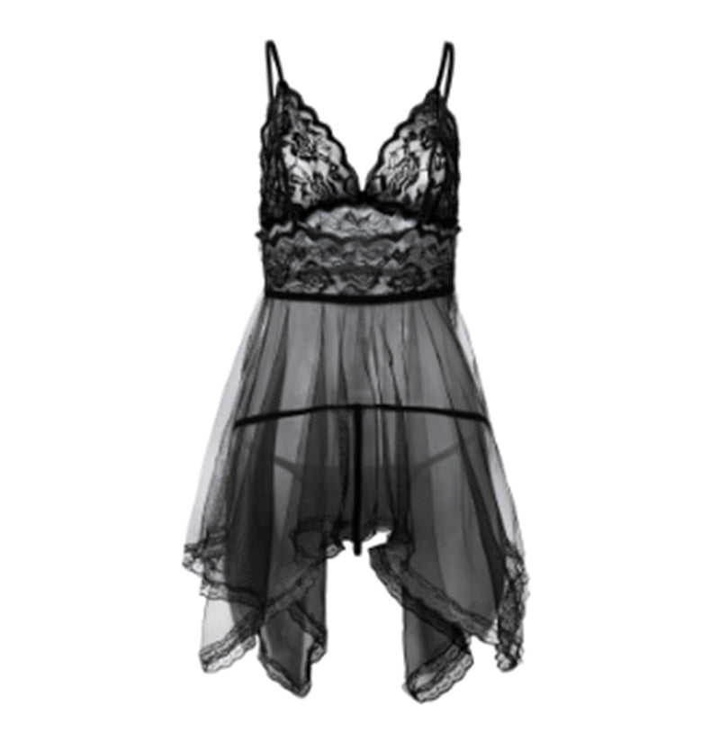 Front Slit Lace Nightdress — Velvet Nights Collection