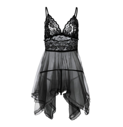 Front Slit Lace Nightdress — Velvet Nights Collection