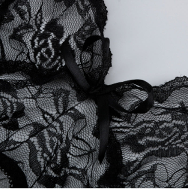 Front Slit Lace Nightdress — Velvet Nights Collection