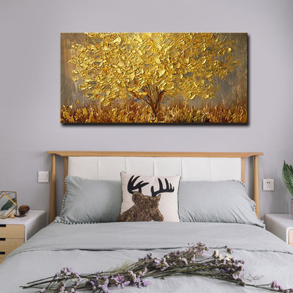 Gouden Boom — Mes-Schilderij op Canvas | Velvet Crown