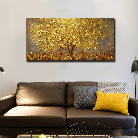 Gouden Boom — Mes-Schilderij op Canvas | Velvet Crown