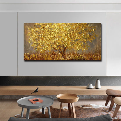 Gouden Boom — Mes-Schilderij op Canvas | Velvet Crown