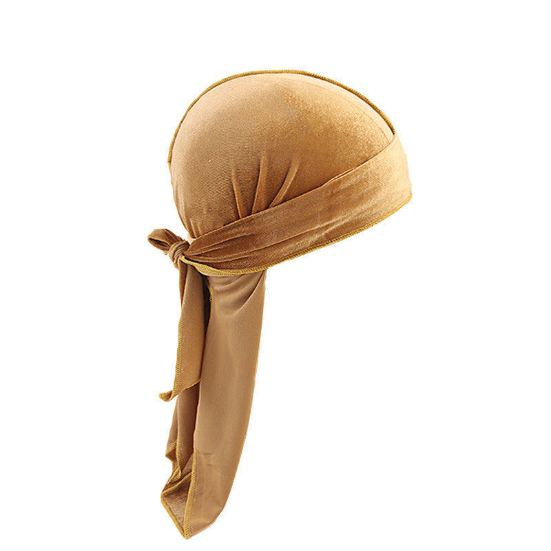 Velvet Long Tail Bonnet - Stylish Sleep Cap