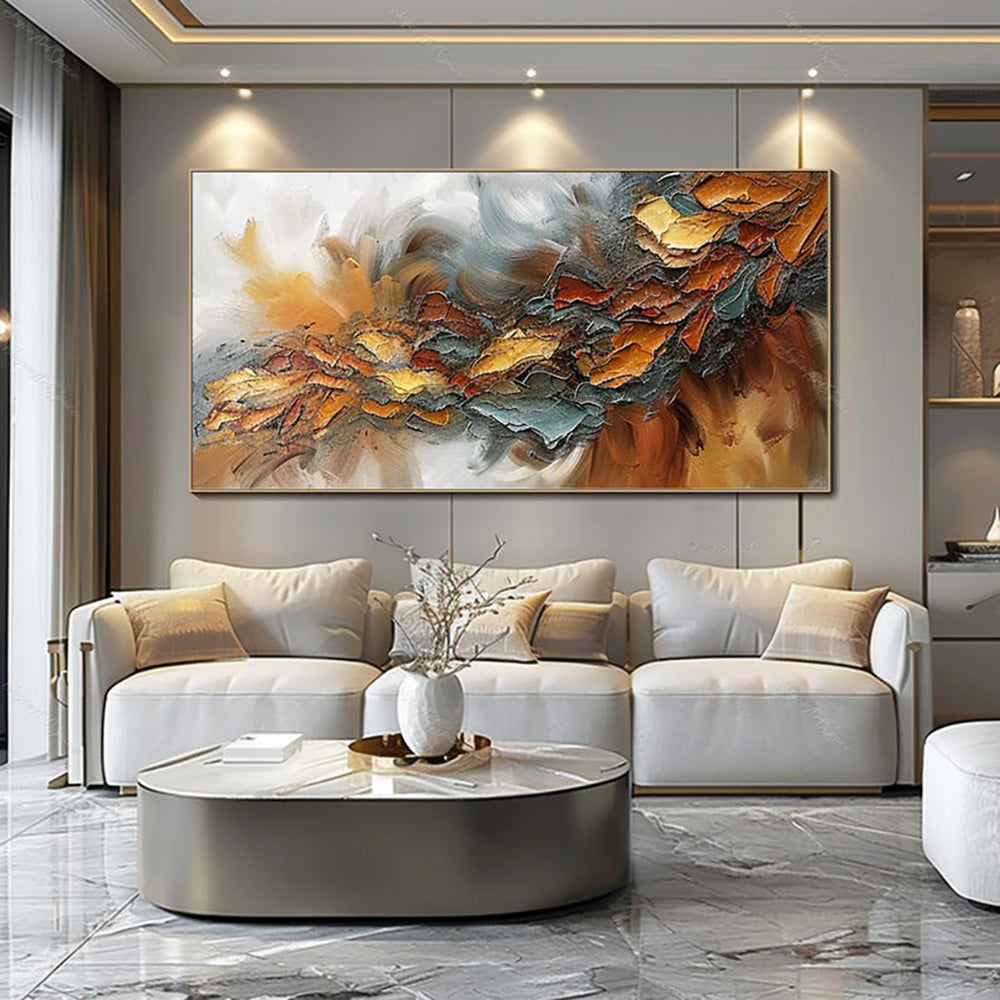 Groot Kleurrijk Mes-Schilderij — Abstract Canvas | Velvet Crown