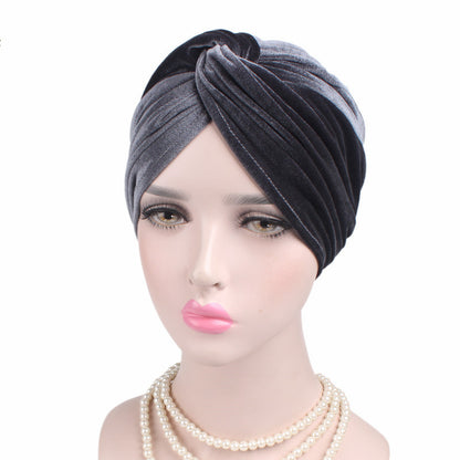 Velvet Cross Twist Bonnet - Luxe Sleep Cap