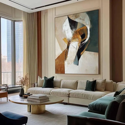 Wabi-Sabi Minimalist Canvas — Handgeschilderd | Velvet Crown