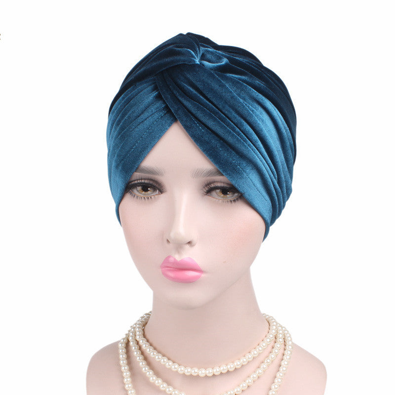 Velvet Cross Twist Bonnet - Luxe Sleep Cap