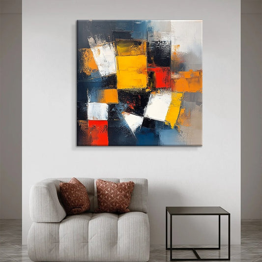 Kleurrijk Abstract Canvas — Handgeschilderd | Velvet Crown