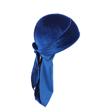 Velvet Long Tail Bonnet - Stylish Sleep Cap