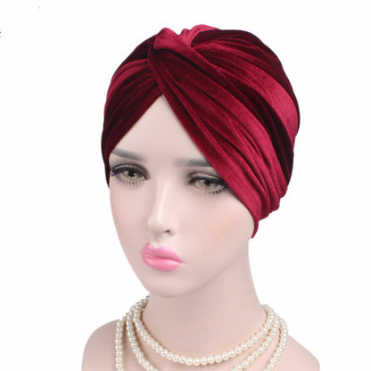 Velvet Cross Twist Bonnet - Luxe Sleep Cap