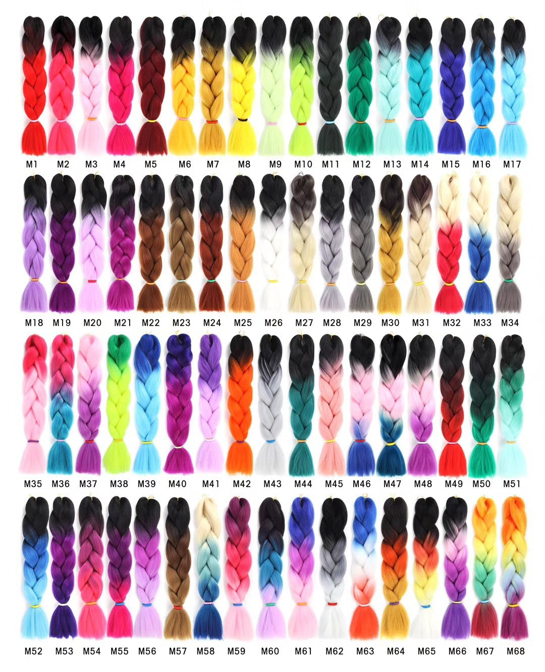2. Vlechthaar 24 inch - Ombré (twee kleuren) (Colorful Synthetic hair Braids)