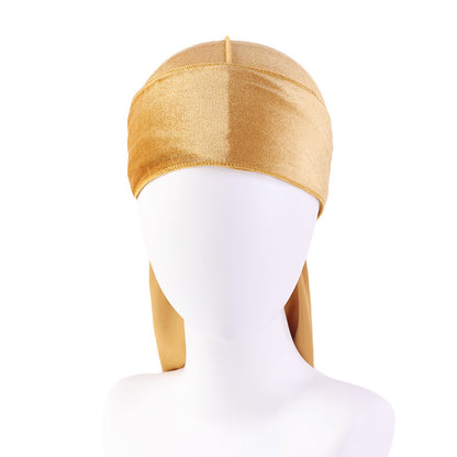 Velvet Long Tail Bonnet - Stylish Sleep Cap