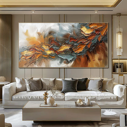 Groot Kleurrijk Mes-Schilderij — Abstract Canvas | Velvet Crown