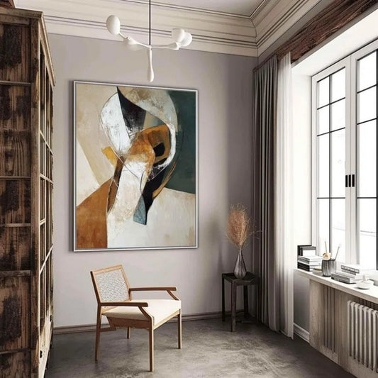 Wabi-Sabi Minimalist Canvas — Handgeschilderd | Velvet Crown