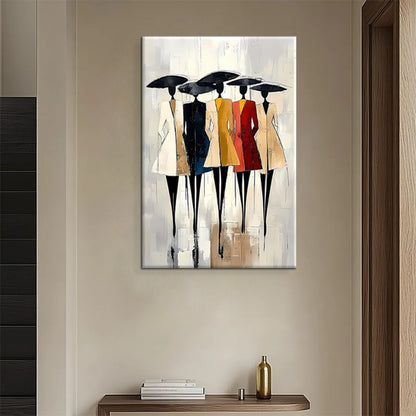 Afrikaanse Vrouw — Abstract Canvas Schilderij | Velvet Crown