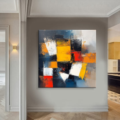 Kleurrijk Abstract Canvas — Handgeschilderd | Velvet Crown