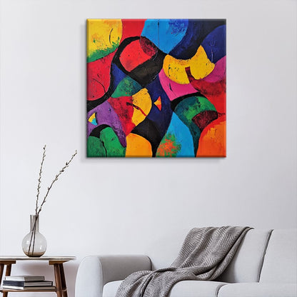Kleurrijk Abstract Canvas — Handgeschilderd | Velvet Crown