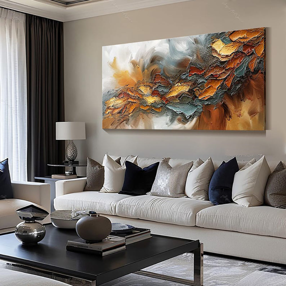 Groot Kleurrijk Mes-Schilderij — Abstract Canvas | Velvet Crown