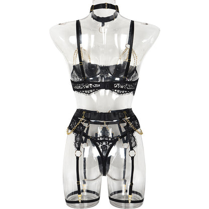 Lace Hollow Push-Up Lingerie Set — 5-Delig | Velvet Crown
