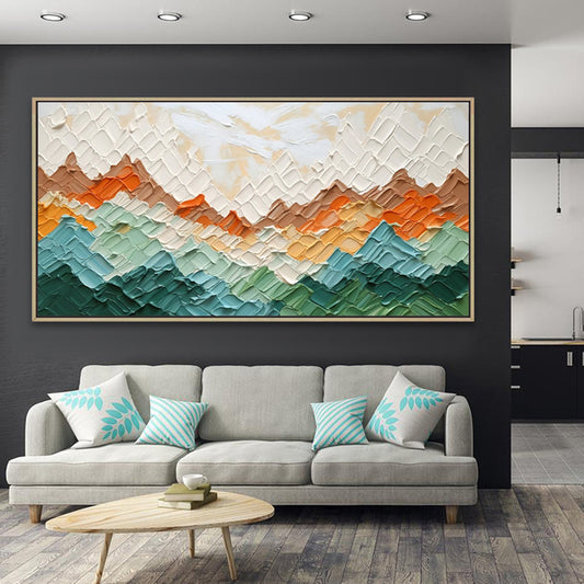 Golvende Bergen — Abstract Landschap Canvas | Velvet Crown
