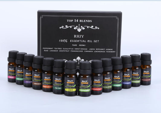 Aromatherapy Essential Oil Set — 14 Geuren | Velvet Crown