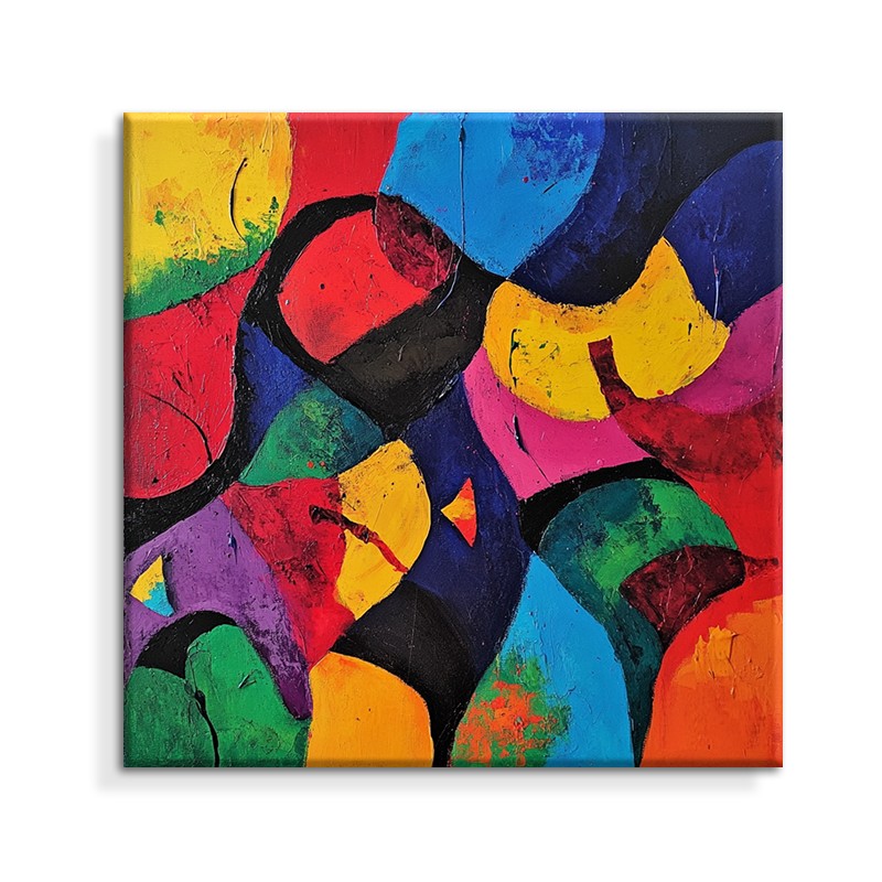 Kleurrijk Abstract Canvas — Handgeschilderd | Velvet Crown