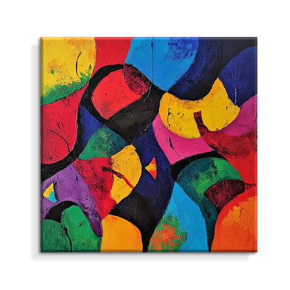 Kleurrijk Abstract Canvas — Handgeschilderd | Velvet Crown