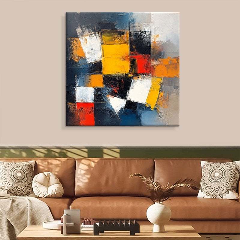 Kleurrijk Abstract Canvas — Handgeschilderd | Velvet Crown