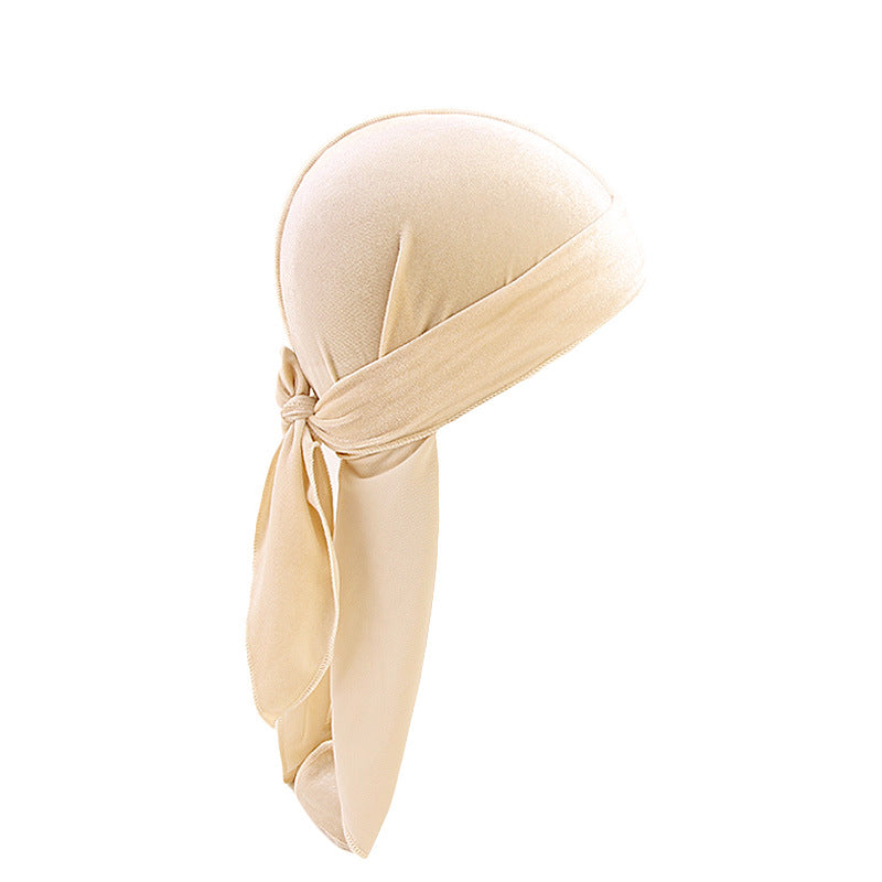 Velvet Long Tail Bonnet - Stylish Sleep Cap
