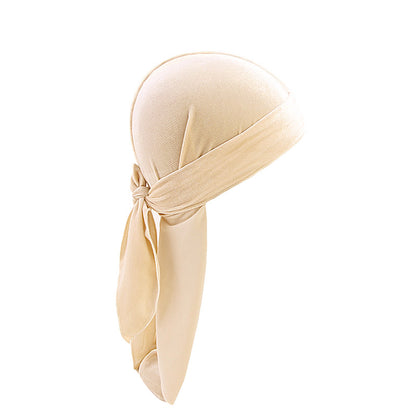Velvet Long Tail Bonnet - Stylish Sleep Cap