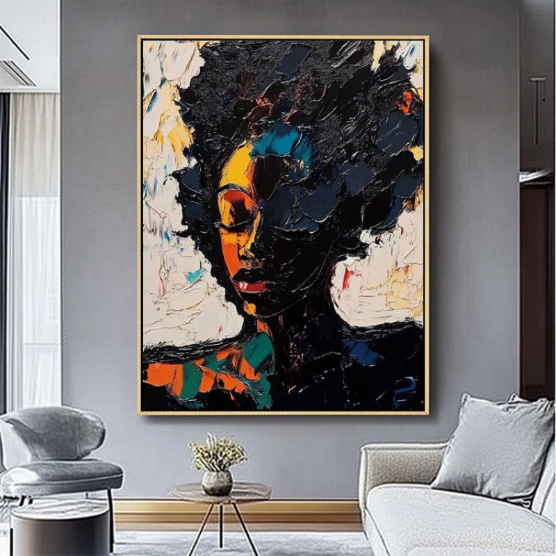 Afrikaanse Vrouw — Abstract Graffiti Canvas | Velvet Crown