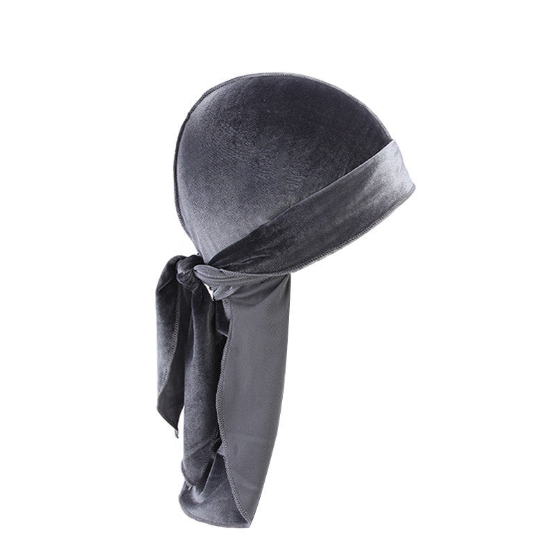 Velvet Long Tail Bonnet - Stylish Sleep Cap