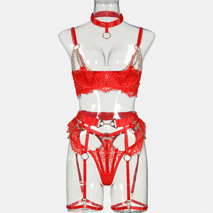 Lace Hollow Push-Up Lingerie Set — 5-Delig | Velvet Crown