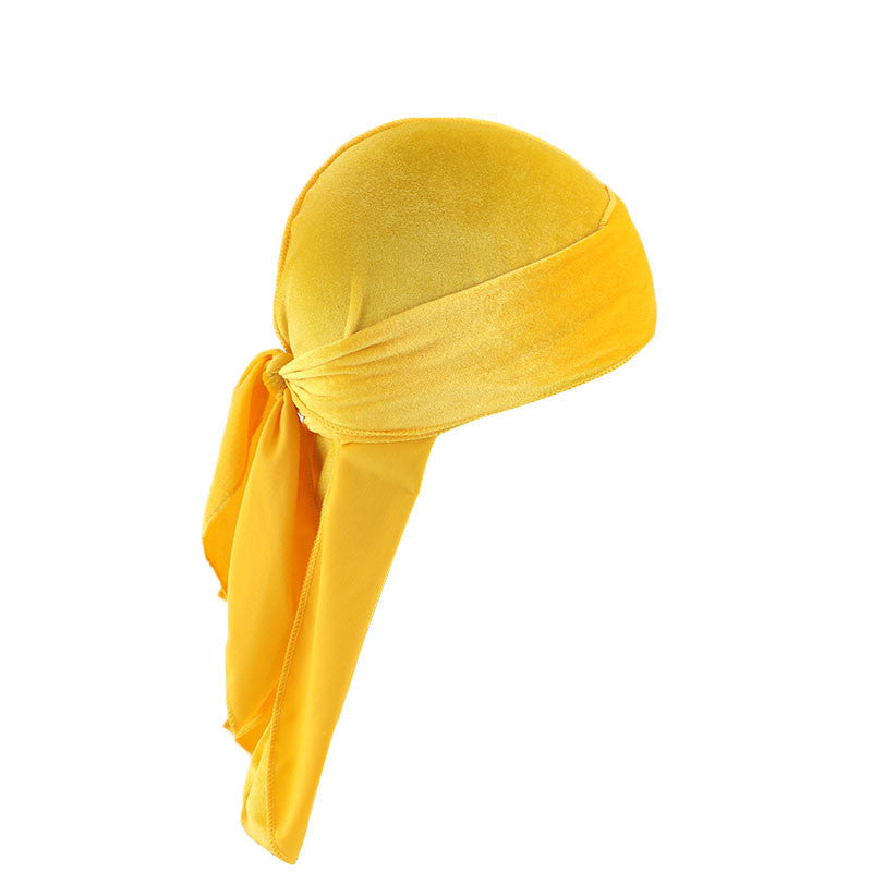 Velvet Long Tail Bonnet - Stylish Sleep Cap