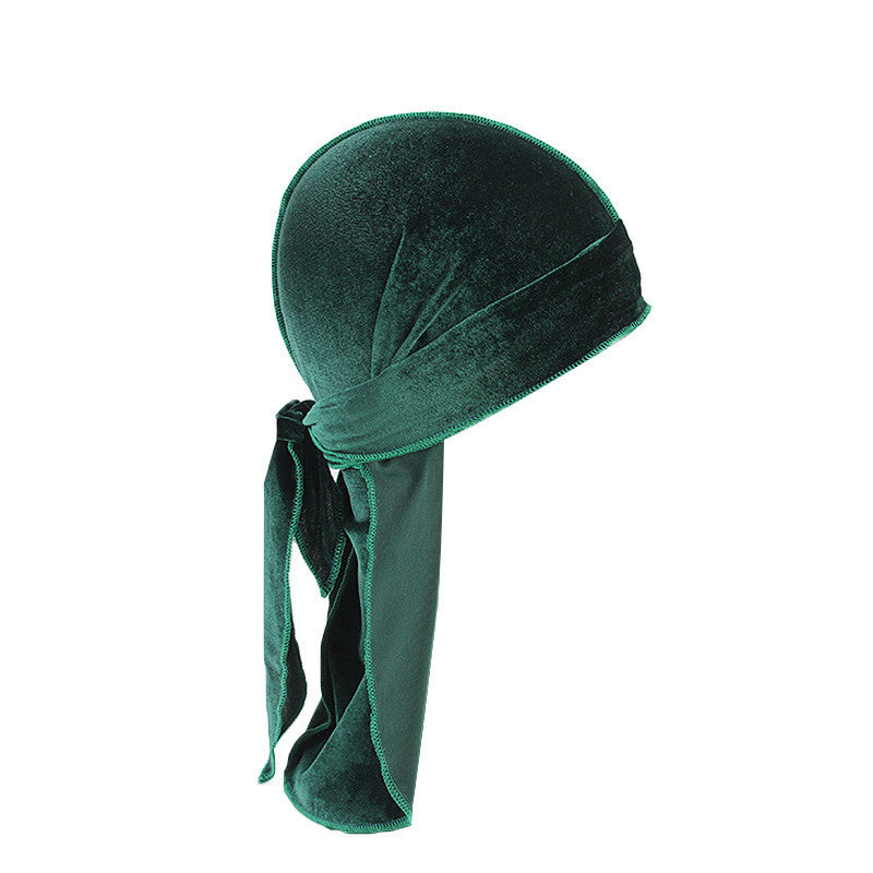 Velvet Long Tail Bonnet - Stylish Sleep Cap