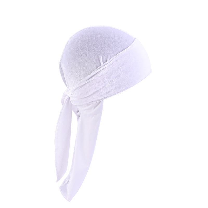 Velvet Long Tail Bonnet - Stylish Sleep Cap