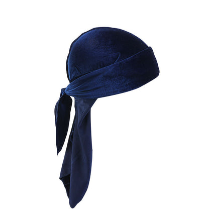 Velvet Long Tail Bonnet - Stylish Sleep Cap