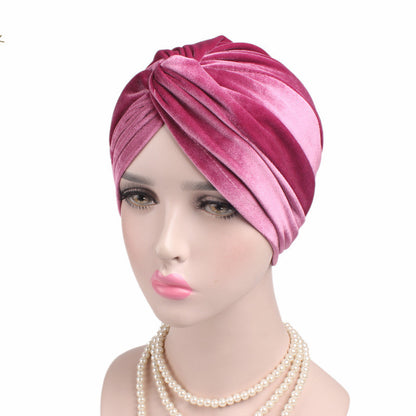 Velvet Cross Twist Bonnet - Luxe Sleep Cap