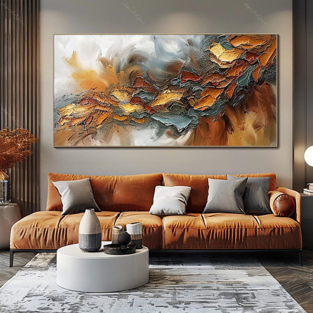 Groot Kleurrijk Mes-Schilderij — Abstract Canvas | Velvet Crown