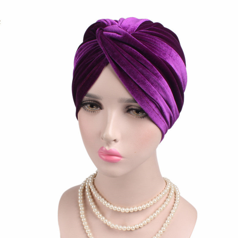 Velvet Cross Twist Bonnet - Luxe Sleep Cap