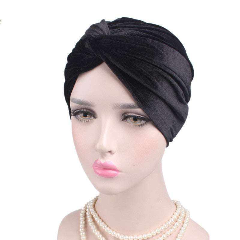 Velvet Cross Twist Bonnet - Luxe Sleep Cap
