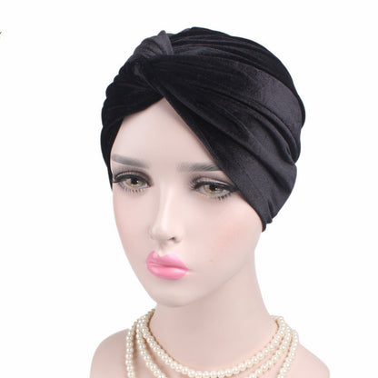 Velvet Cross Twist Bonnet - Luxe Sleep Cap